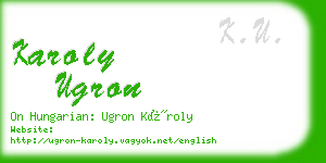 karoly ugron business card